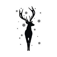 Silhouette of a deer with horns  © Abundzu