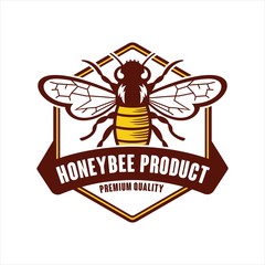 Honeybee product premium quality logo