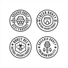 Organic honey best product logos