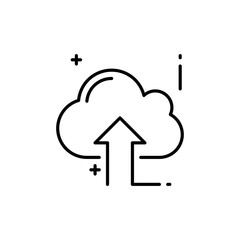 Cloud Upload Vector Line Icon