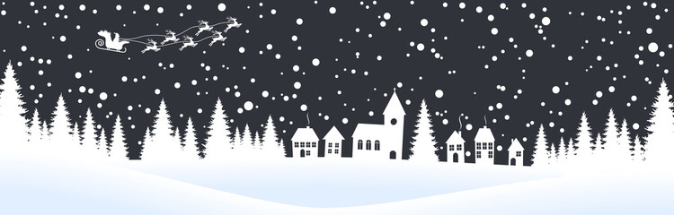 Obraz na płótnie Canvas christmas landscape background with village and snow