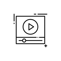 Video Streaming Vector Line Icon