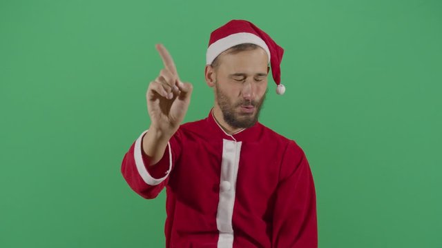 Adult Man Santa Claus No With Finger