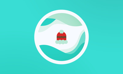 winter hat icon isolated on abstract background. vector winter icon. Abstract banner with liquid shapes. Vector Illustration