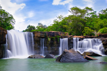 Waterfall on the rocks,Tad Ton Waterfall is a major tourist attraction of Chaiyaphum Thailand is a beautiful waterfall. Located in Tad Tonkarn National Park ...