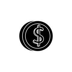 silhouette of coin money isolated icon vector illustration design