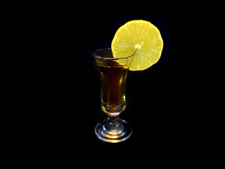 lemon isolated on black background