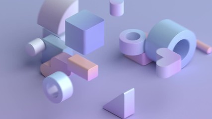 Abstract 3d render, geometric background, modern animation, motion design, 4k seamless looped video - Powered by Adobe