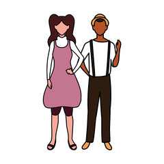 couple of people faceless on white background