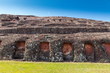 Remains of El Fuerte Pre Inca archeological site near Samaipata in Bolivia.