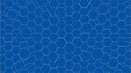 Abstract background of hexagons outline. Vector
