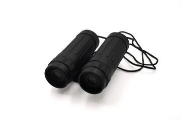small portable binoculars isolated on white background