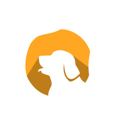 silhouette of golden retriever dog logo vector. stylish golden retriever letter with dog head element design concept