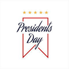 Happy Presidents Day text lettering for Presidents day in USA vector illustration graphic design. US President celebration calligraphic hand drawn design for print greetings card, poster, banner, web 