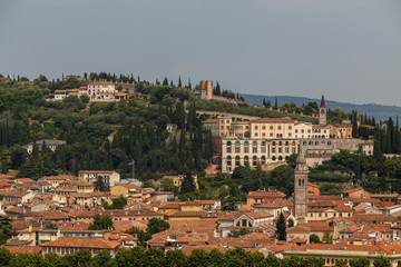 Fototapeta premium Aerial view on the historic centre of Verona, Italy