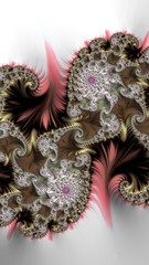 Artfully 3D rendering fractal, fanciful abstract illustration and colorful designed pattern