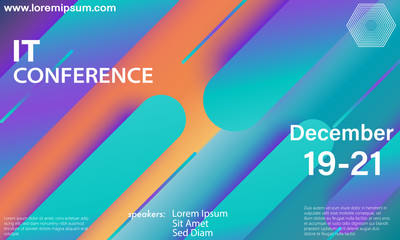 Conference design template. Colorful cover. Vector