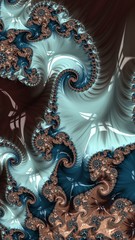 Artfully 3D rendering fractal, fanciful abstract illustration and colorful designed pattern