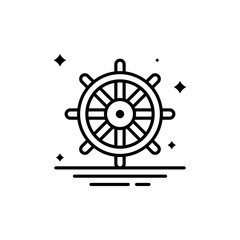 Obraz premium Boat Steering Vector Line Icon
