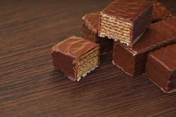 sweets chocolate waffles close-up