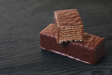 sweets chocolate waffles close-up