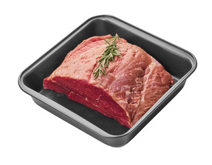 raw meat in a baking sheet