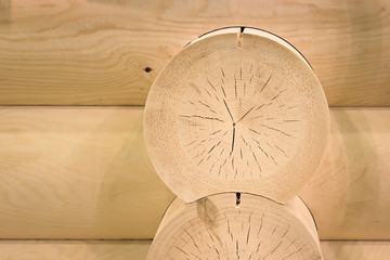 Wooden Swedish Cope profile log home wall