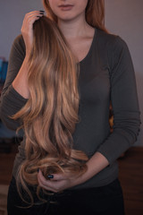 Naklejka premium Wigs, hair. Womens beauty concept