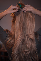 Fototapeta premium Wigs, hair. Womens beauty concept