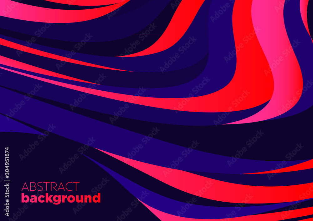 Poster horizontal abstract bright color background with graphic elements and text.