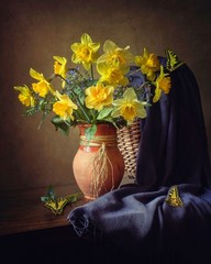 Still life with bouquet of spring's flowers © Iryna
