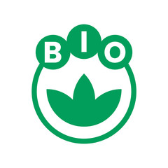 Bio product green stickers, labels, tags, icons.