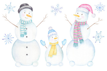 Snowmen Watercolor Set
