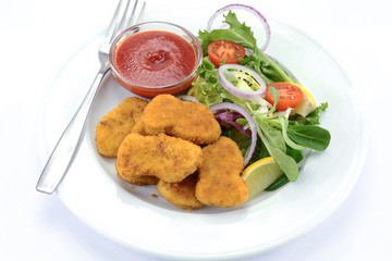 chicken nuggets on a plate