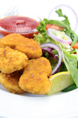 chicken nuggets on a plate