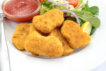 chicken nuggets on a plate