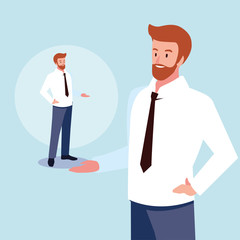 cute businessman with various views, poses and gestures