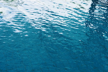 Blue ripped water in swimming pool