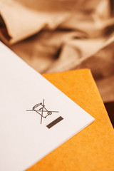 Reusable white paper with zero waste sign.