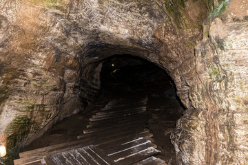 Akhshtyrskaya cave is a landmark near the city of Sochi, Russia. 27 October 2019