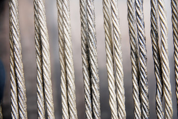 Abstract scene of Macro closeup white rope on the chair texture - Security Safety concept