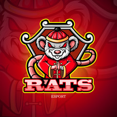  Chinese New Year mouse or rat mascot esport logo design.