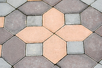 Abstract brick floor of footpath texture background 