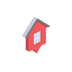 Fototapeta na wymiar House map. Vector 3d isometric, color web icon, new flat style. Creative illustration design, idea for infographics.