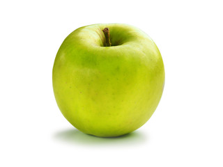 Green apple on a white background