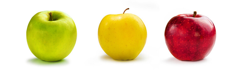 Red apple on a white background