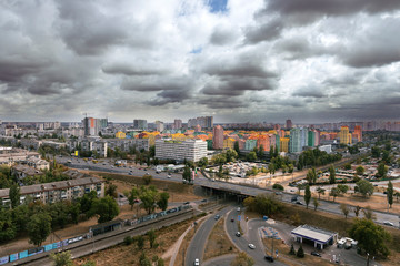 Fototapeta na wymiar Residential area Comfort town view, HDR, Kyiv, Ukraine