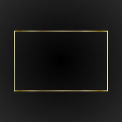Frame with shadow. Frame of gold color on a white background