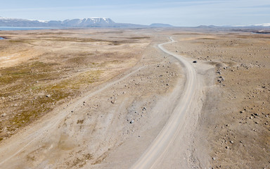Fototapeta na wymiar Droga w interiorze Islandii