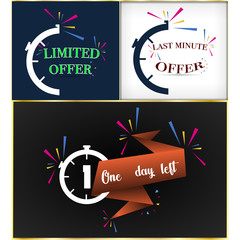 limited offer with clock for promotion. last minute offer with clock for promotion. 1 Day Left label